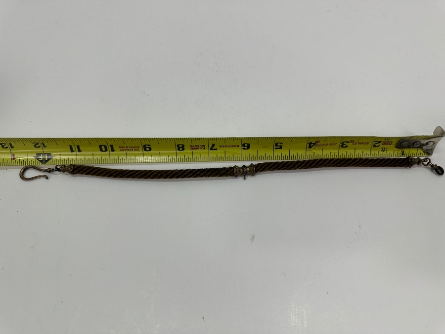 Antique Victorian Woven Hair Mourning Watch Chain Choker Necklace 12'L [Photo 4]