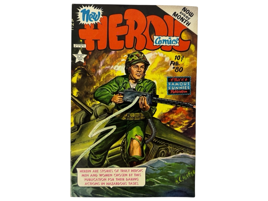 Famous Funnies Publication Heroic Comics #80 Vintage 1950 10 Cent Comic Book