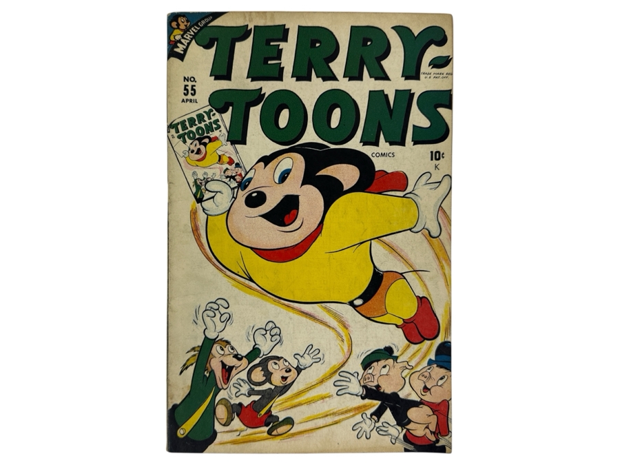 Marvel Group Comics Terry-Toons Comics #55 Mighty Mouse Vintage 1942 10 Cent Comic Book Valued Ungraded: $102