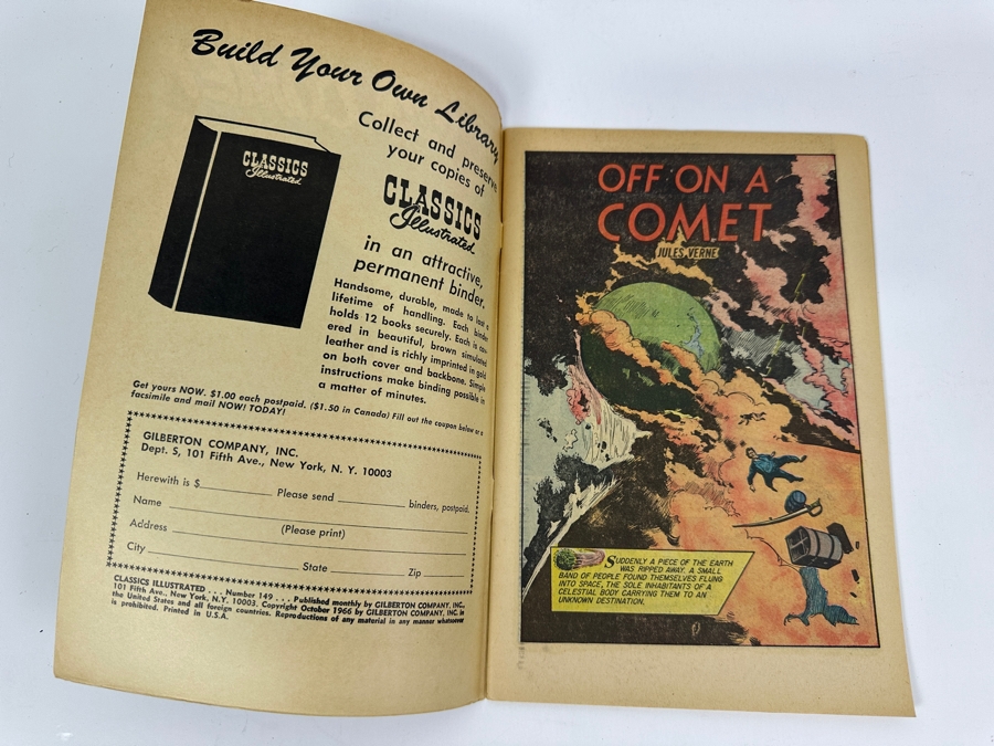 Classics Illustrated #149 Off On A Comet By Jules Verne Vintage 1966 15 Cent Comic Book [Photo 2]