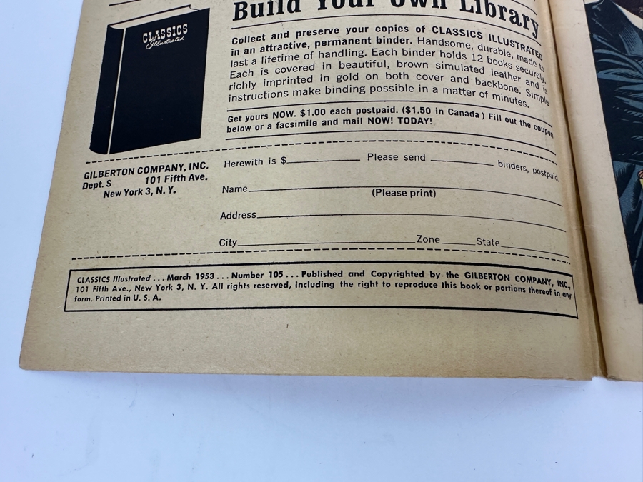 Classics Illustrated #105 From The Earth To The Moon By Jules Verne Vintage 1953 15 Cent Comic Book [Photo 4]