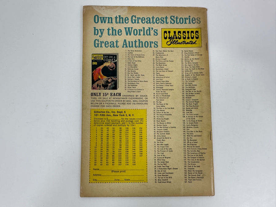 Classics Illustrated #105 From The Earth To The Moon By Jules Verne Vintage 1953 15 Cent Comic Book [Photo 2]