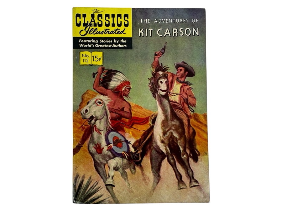 Classics Illustrated #112 The Adventures Of Kit Carson Vintage 1953 15 Cent Comic Book