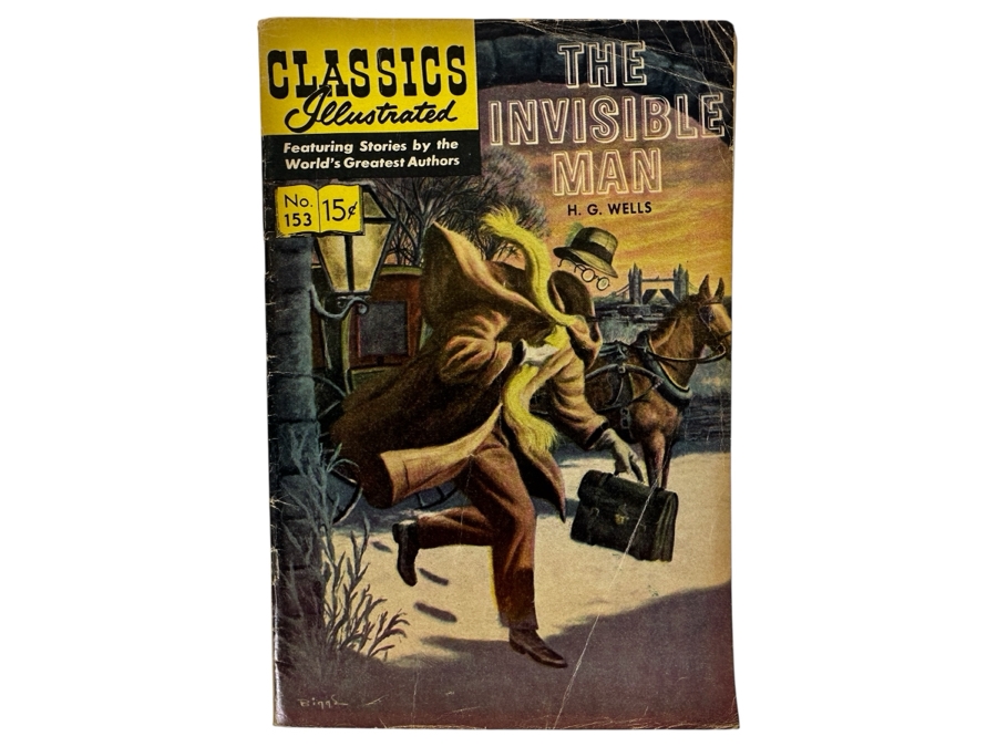Classics Illustrated #153 The Invisible Man By H. G. Wells Vintage 1965 15 Cent Comic Book