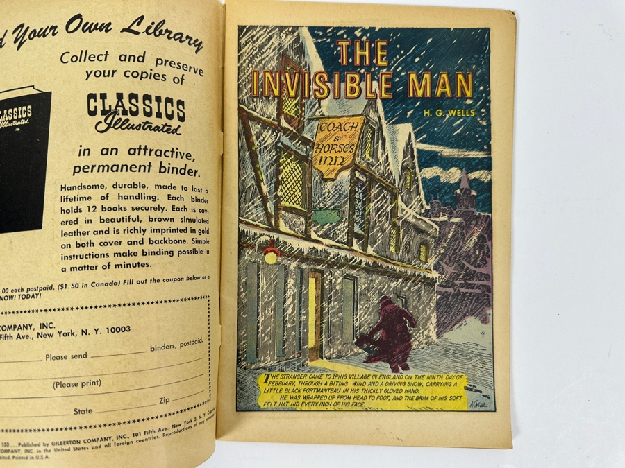Classics Illustrated #153 The Invisible Man By H. G. Wells Vintage 1965 15 Cent Comic Book [Photo 3]