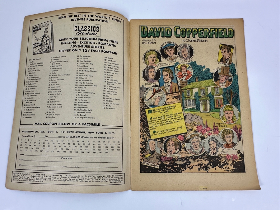 Classics Illustrated #48 David Copperfield By Charles Dickens Vintage 1948 15 Cent Comic Book [Photo 3]