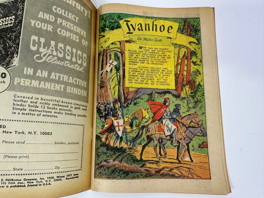 Classics Illustrated #2 Ivanhoe By Sir Walter Scott Vintage 1971 25 Cent Comic Book [Photo 3]
