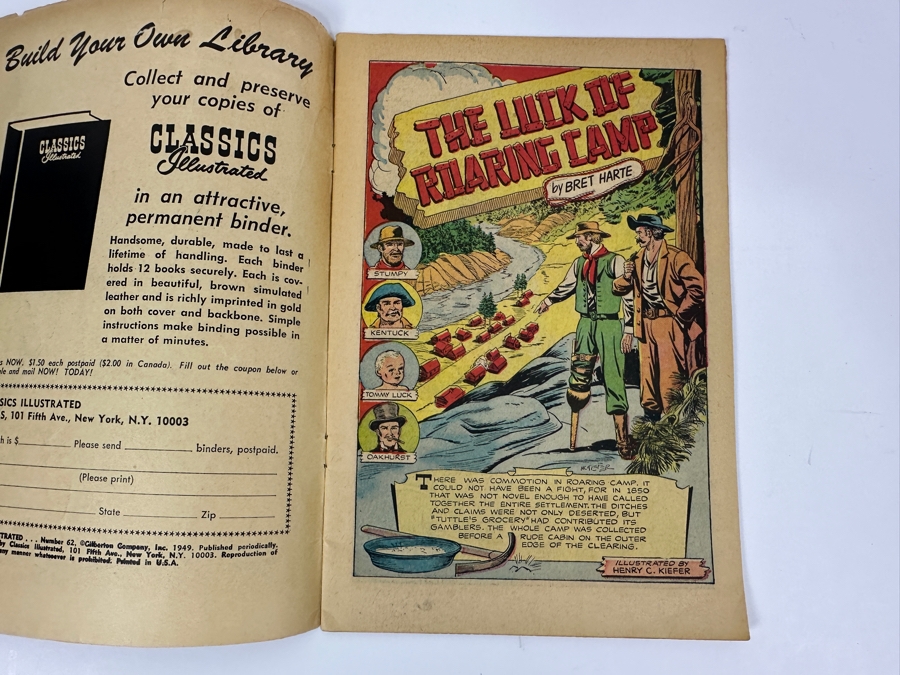 Classics Illustrated #62 Western Stories By Bret Harte Vintage 1968 25 Cent Comic Book [Photo 3]