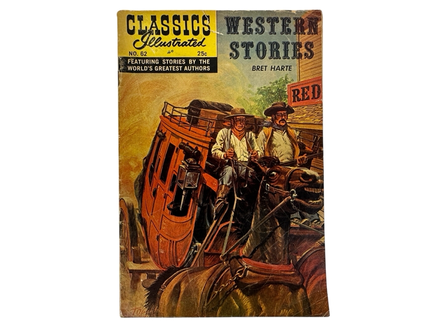 Classics Illustrated #62 Western Stories By Bret Harte Vintage 1968 25 Cent Comic Book