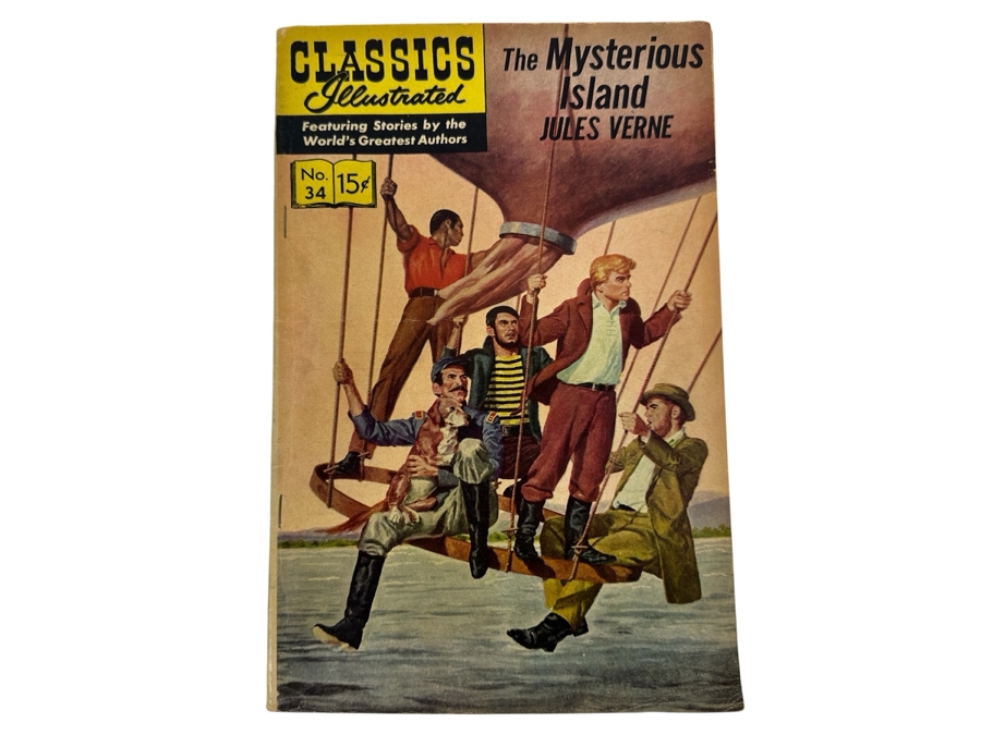 Classics Illustrated #34 The Mysterious Island By Jules Verne Vintage 1963 15 Cent Comic Book