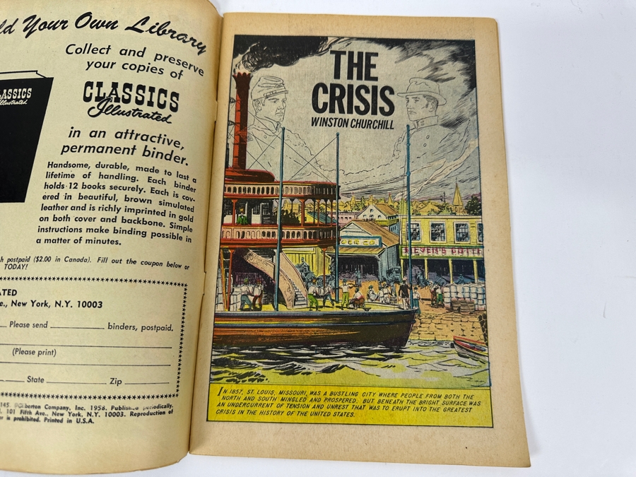 Classics Illustrated #145 The Crisis By Winston Churchill Vintage 1968 25 Cent Comic Book [Photo 3]