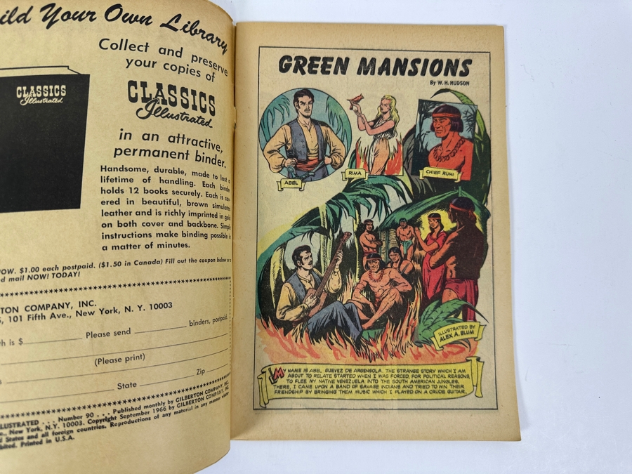 Classics Illustrated #90 Green Mansions By W. H. Hudson Vintage 1966 15 Cent Comic Book [Photo 3]