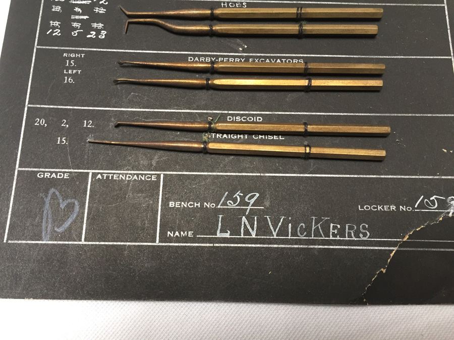 Chicago College of Dental Surgery School Projects Showing Tooth Sections and Dental Cuting Instruments Dating Around 1915 [Photo 9]