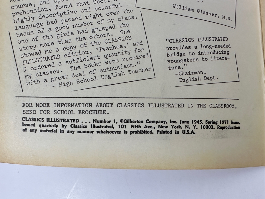 Classics Illustrated #1 The Three Musketeers By Alexandre Dumas Vintage 1971 25 Cent Comic Book [Photo 4]