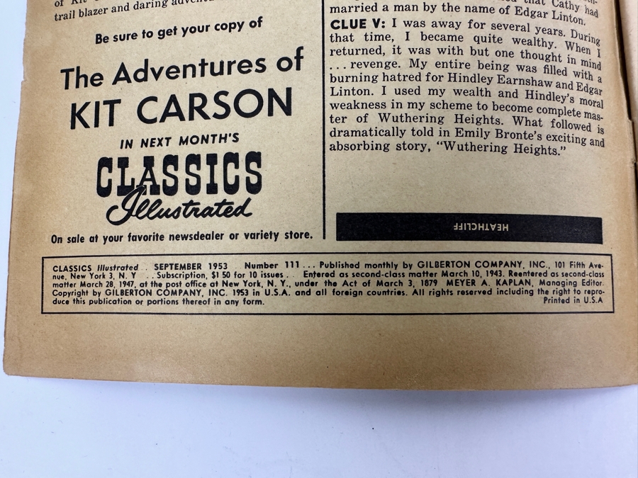 Classics Illustrated #111 The Talisman By Sir Walter Scott Vintage 1953 15 Cent Comic Book [Photo 4]