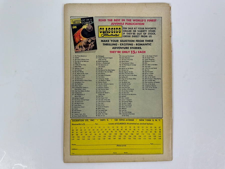 Classics Illustrated #86 Under Two Flags By Ouida Vintage 1951 15 Cent Comic Book [Photo 2]