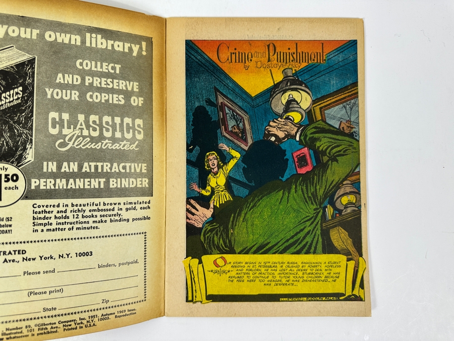 Classics Illustrated #89 Crime And Punishment By Dostoyevsky Vintage 1969 25 Cent Comic Book [Photo 3]