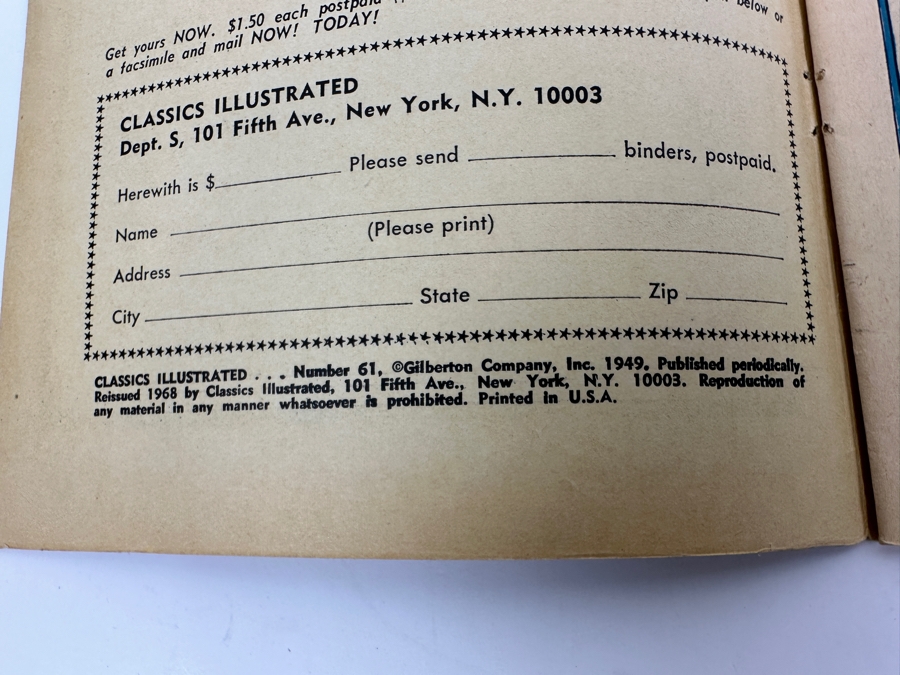 Classics Illustrated #61 The Woman In White By Wilkie Collins Vintage 1968 25 Cent Comic Book [Photo 4]