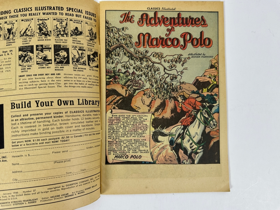Classics Illustrated #27 The Adventures Of Marco Polo Vintage 1946 15 Cent Comic Book [Photo 3]