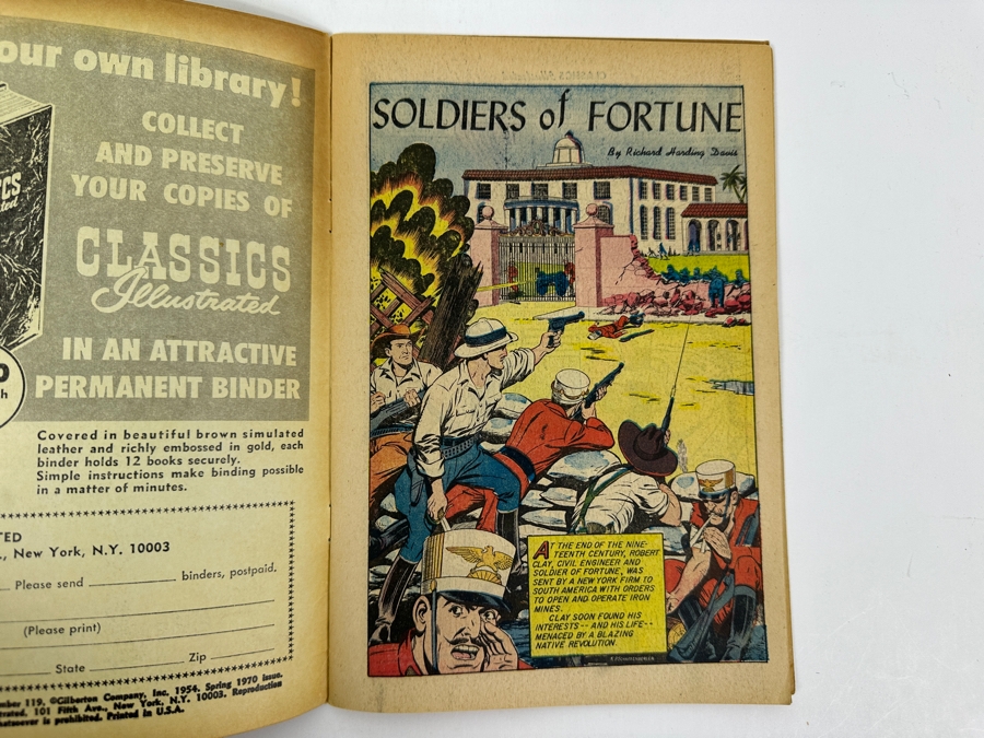 Classics Illustrated #119 Soldiers Of Fortune By Richard Harding Davis Vintage 1970 25 Cent Comic Book [Photo 3]