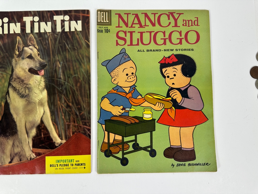 (3) Vintage Dell Comics 10 Cent Comic Books: Hi-Yo Silver, Rin Tin Tin & Nancy And Sluggo [Photo 3]