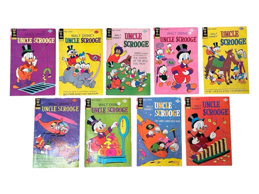 (9) Gold Key Comics Walt Disney's Uncle Scrooge 25 Cent Comic Books