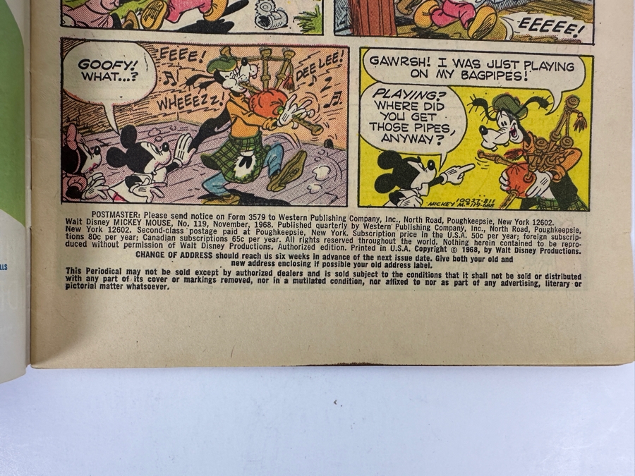 Gold Key Comics Walt Disney's Mickey Mouse #119 Vintage 1968 12 Cent Comic Book [Photo 4]