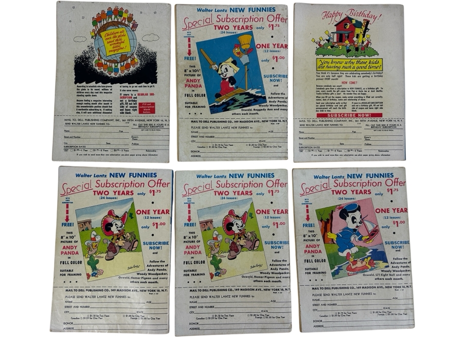 (6) Dell Comics Walter Lantz New Funnies 10 Cent Comic Books [Photo 2]