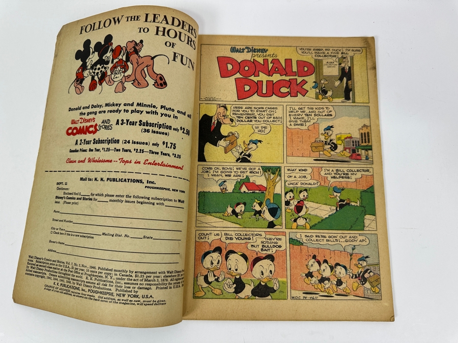 Walt Disney's Comics And Stories #74 K. K. Publications Vintage 1946 10 Cent Comic Book Valued Ungraded: $15, 6.0: $113, 8.0: $501 [Photo 4]