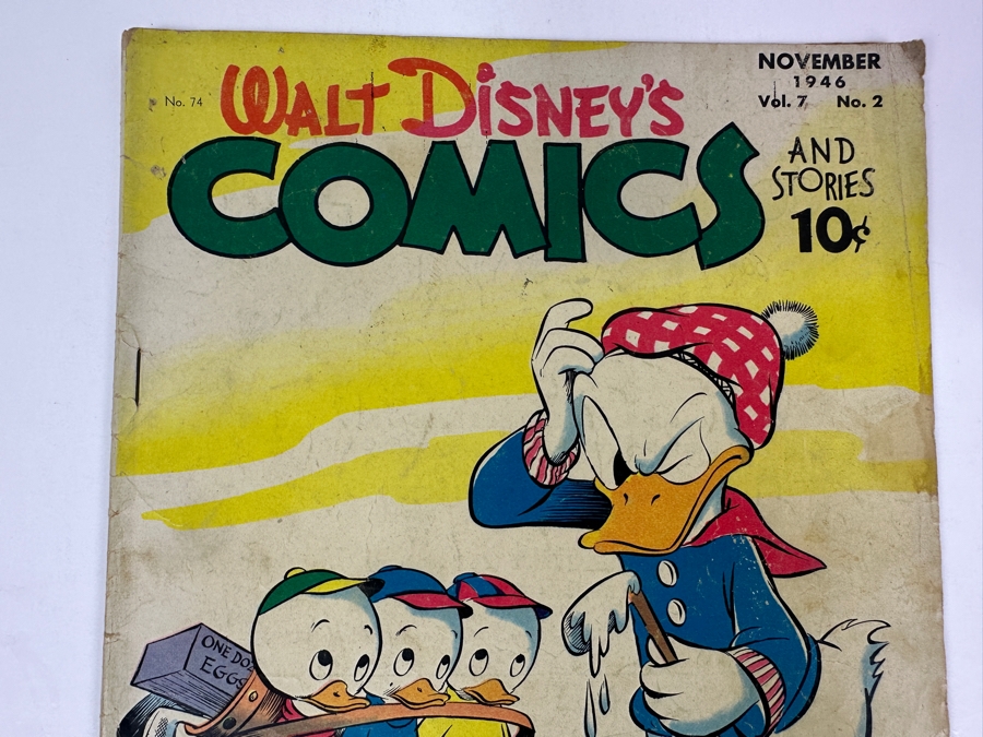 Walt Disney's Comics And Stories #74 K. K. Publications Vintage 1946 10 Cent Comic Book Valued Ungraded: $15, 6.0: $113, 8.0: $501 [Photo 2]