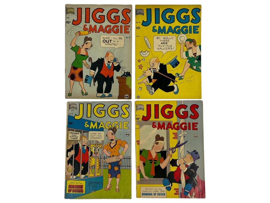 (4) Standard Comics Jiggs & Maggie 10 Cent Comic Books Vintage 1950 #16, #17, #19 & #20