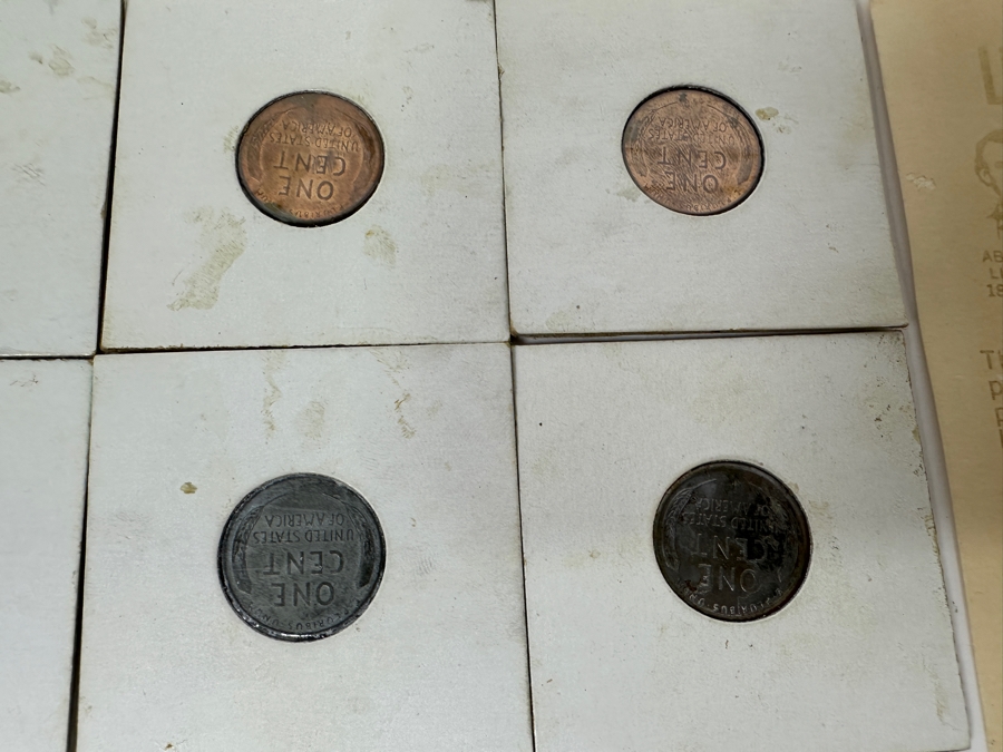 Collection Of Lincoln Pennies: (3) 1957 D, (1) 1956 D, (2) 1958 D, (4) 1943 S Steel Pennies And (1) Lincoln-Kennedy Penny [Photo 17]