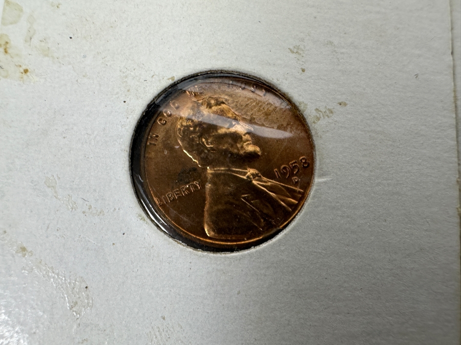 Collection Of Lincoln Pennies: (3) 1957 D, (1) 1956 D, (2) 1958 D, (4) 1943 S Steel Pennies And (1) Lincoln-Kennedy Penny [Photo 6]