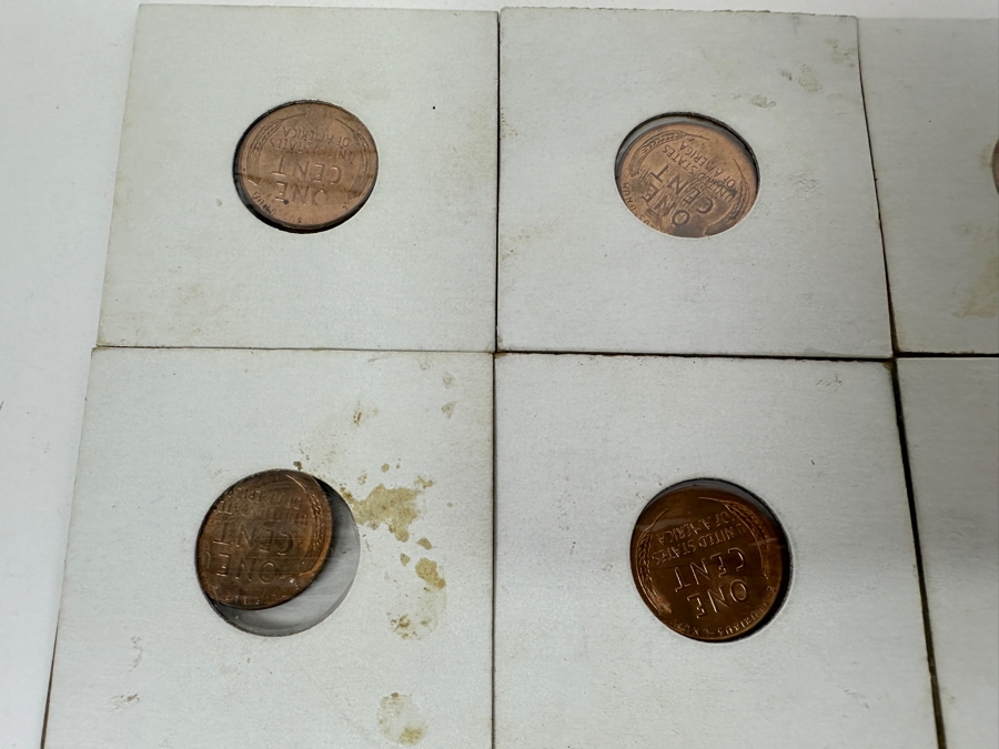 Collection Of Lincoln Pennies: (3) 1957 D, (1) 1956 D, (2) 1958 D, (4) 1943 S Steel Pennies And (1) Lincoln-Kennedy Penny [Photo 16]