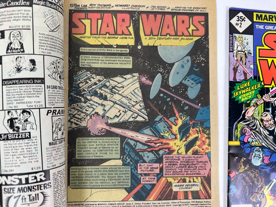 Marvel Comics Star Wars Reprints #1, #2 & #3 Vintage 1977 Comic Books [Photo 9]