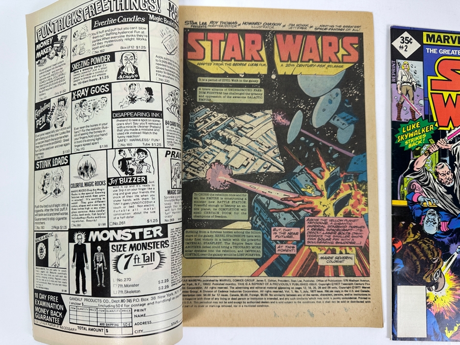 Marvel Comics Star Wars Reprints #1, #2 & #3 Vintage 1977 Comic Books [Photo 8]