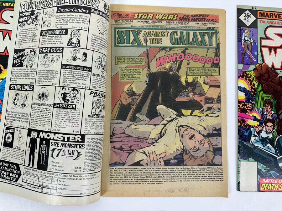Marvel Comics Star Wars Reprints #1, #2 & #3 Vintage 1977 Comic Books [Photo 11]