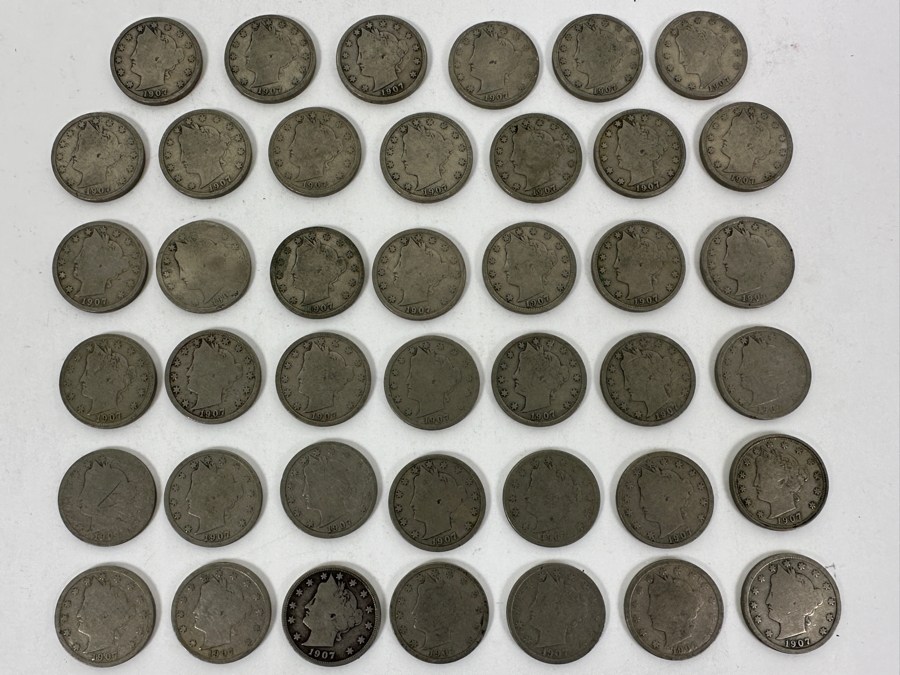 (41) Antique 1907 Liberty Head V Nickels [Photo 2]