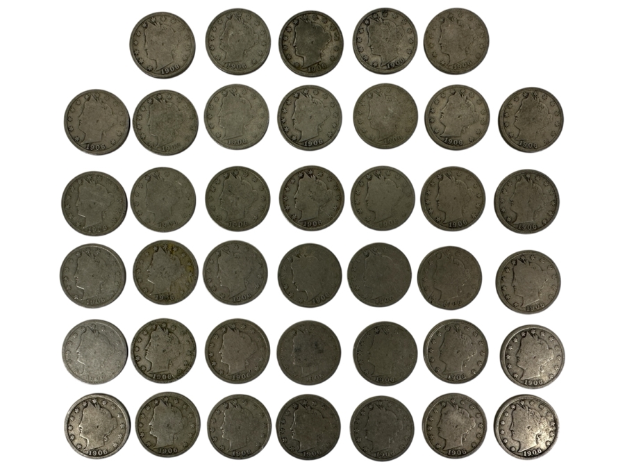 (40) Antique 1906 Liberty Head V Nickels