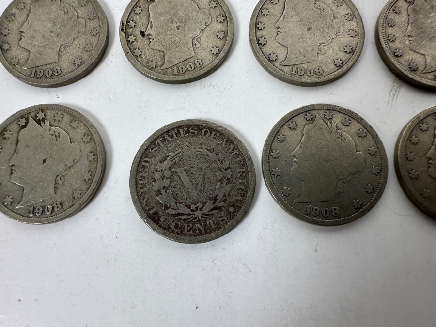 (34) Antique 1908 Liberty Head V Nickels	 [Photo 6]