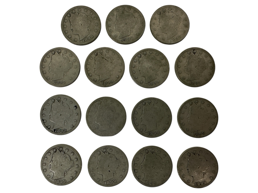 (15) Antique 1899 Liberty Head V Nickels	