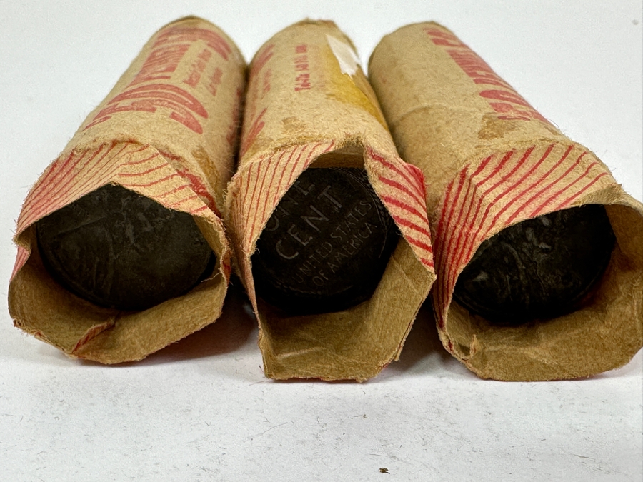 (3) Rolls Of 1943 Steel Cents Pennies 1943 P, 1943 S & 1943 D Rolls [Photo 2]