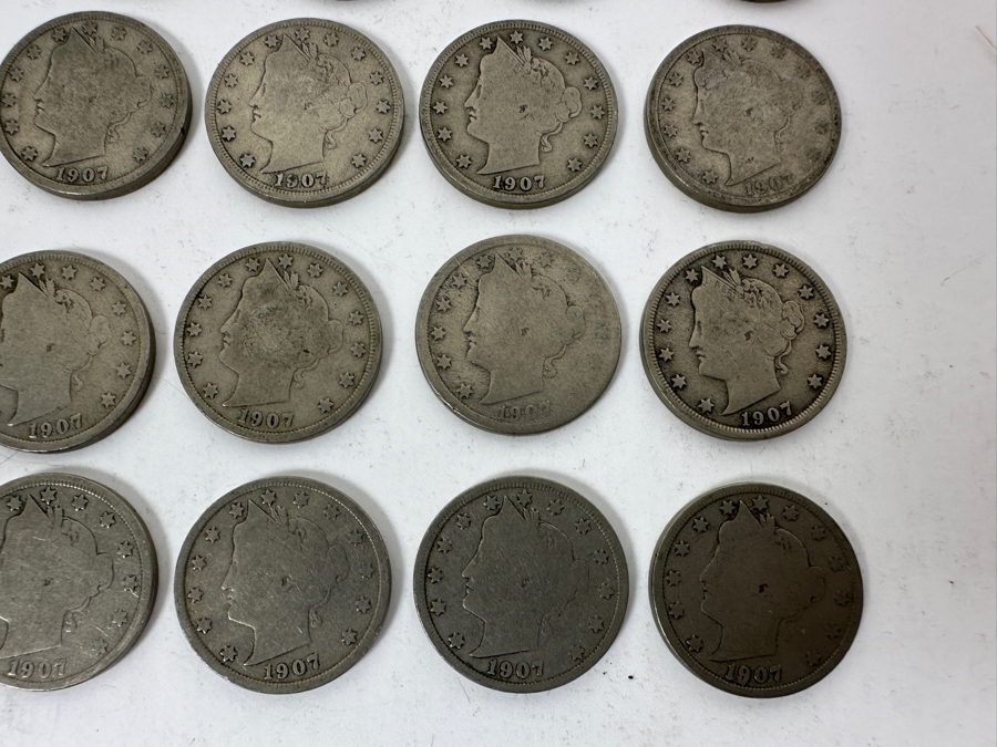 (27) Antique 1907 Liberty Head V Nickels [Photo 3]