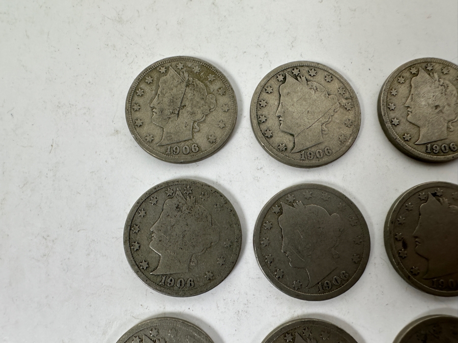 (12) Antique 1906 Liberty Head V Nickels	 [Photo 5]