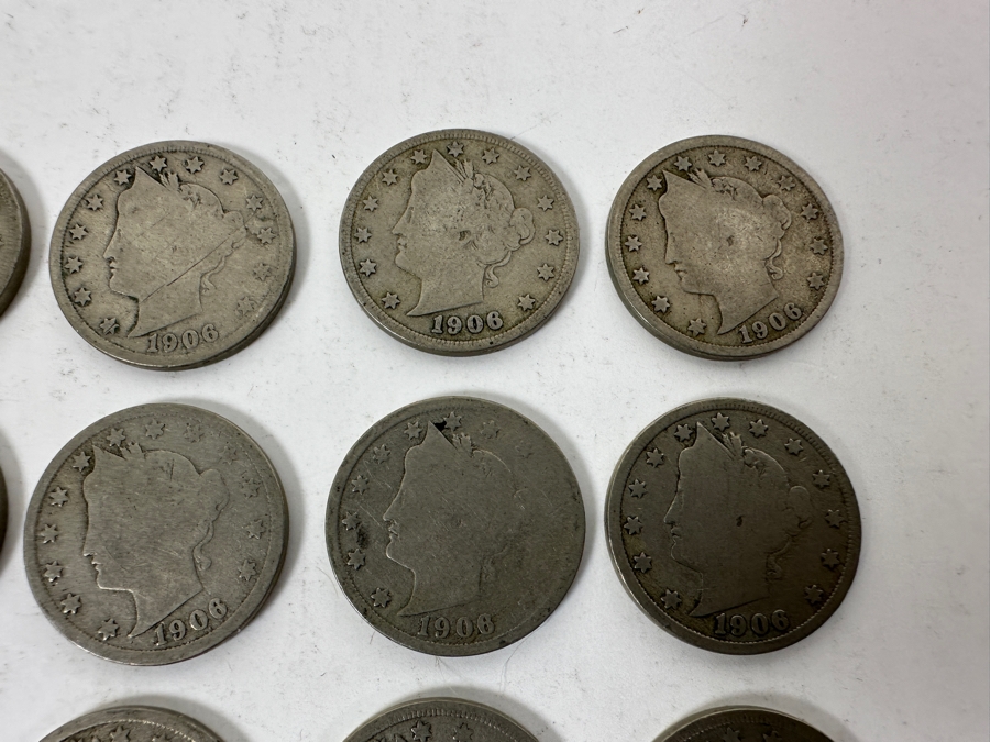 (12) Antique 1906 Liberty Head V Nickels	 [Photo 4]