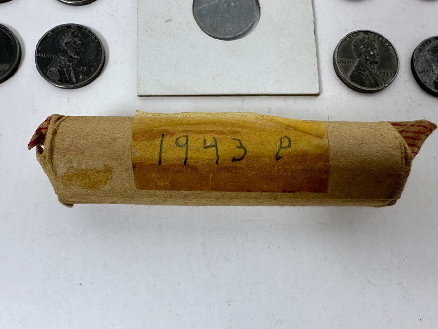 Roll Of 1943 P Steel Cents Pennies Plus (9) Steel Cents & (3) Buffalo Nickels [Photo 7]