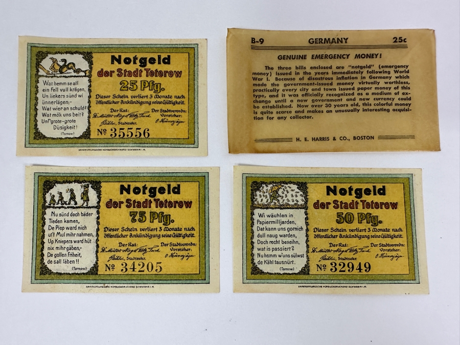 (3) Notgeld German Banknotes Emergency Money Issued After WWI [Photo 6]
