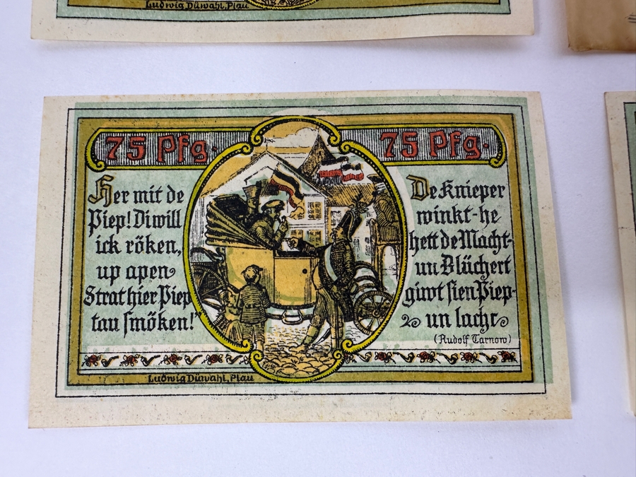 (3) Notgeld German Banknotes Emergency Money Issued After WWI [Photo 3]