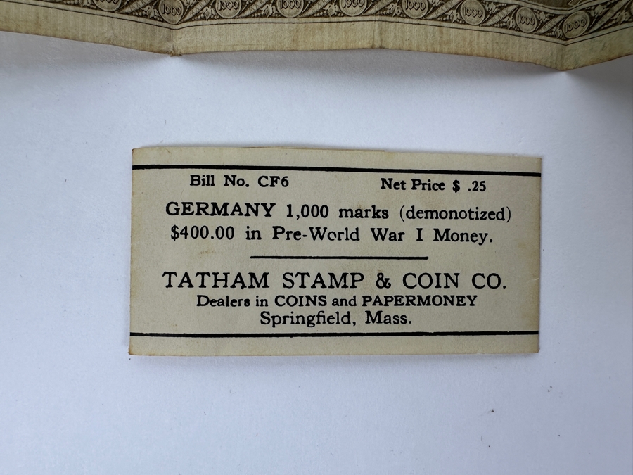 Germany 1,000 Marks Banknote Currency Reichsbanknote From The German Empire Dated 1910 [Photo 5]