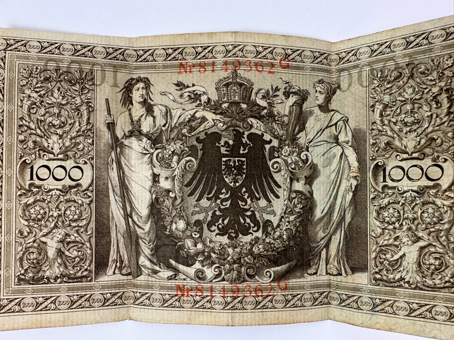 Germany 1,000 Marks Banknote Currency Reichsbanknote From The German Empire Dated 1910 [Photo 4]